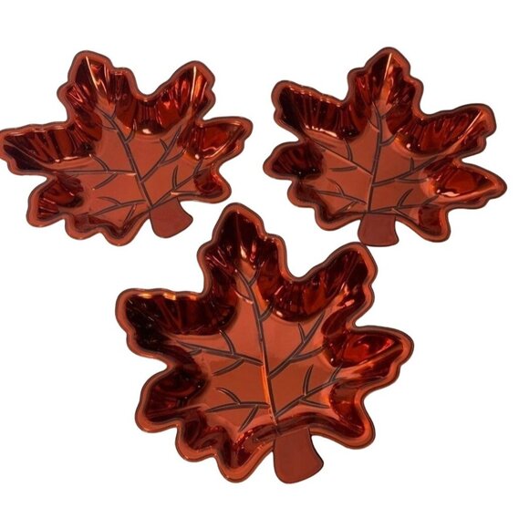 Autumn Leaf Snack Bowls Set of 6 Stackable Serving Bowls 8" Salsa Dish Nut Fall - Picture 8 of 11